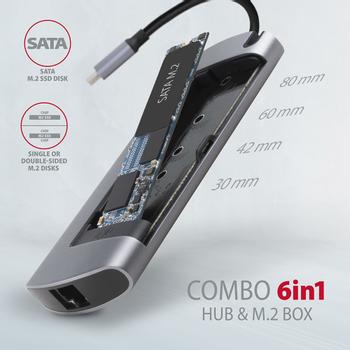 AXAGON HMC-6M2, USB 3.2 Gen 1 hub, por (HMC-6M2)