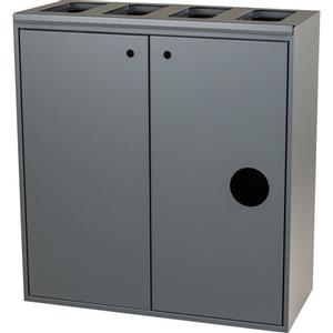 Tina Trolleys Affaldsspand,  Tina Trolleys, grå, pulverlakeret stål, 5-rums, 3x60+10+20 l, med åbne indkast *Denne vare tages ikke retur* (1999918081)