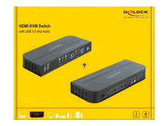 DELOCK HDMI KVM Switch 4K 60 Hz with USB 3.0 and Audio
