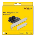 DELOCK 4 port SATA PCI Express x1 Card - Low Profile Form Factor