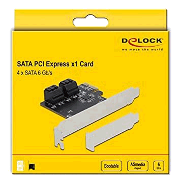 DELOCK 4 port SATA PCI Express x1 Card - Low Profile Form Factor (90010)