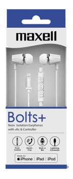 MAXELL Bolts + lightning connector EP with mic & controller (304487)