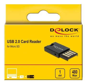 DELOCK USB 2.0 Card Reader for Micro SD memory cards (91603)
