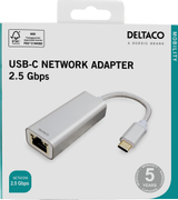 DELTACO USB-C network adaptor 2,5G, aluminium