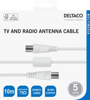 DELTACO Antenna cable 75Ohm   nickel-plated connectors 10m (150005)