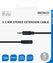 DELTACO Audio cable, 3.5mm, gold-plated, 1m, black