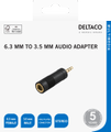 DELTACO Headphone adapter 6.3mm female - 3.5mm male, black