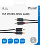 DELTACO Audio cable, 2xRCA, gold-plated connectors, 2m, black