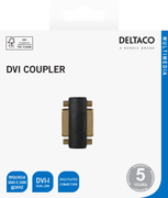 DELTACO DVI-I Dual Link adapter, female - female, 1080p 60Hz, black