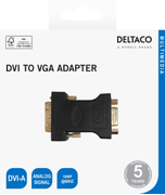 DELTACO DVI-A - VGA adapter, 1920x1200 60Hz, black