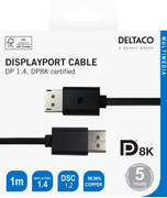 Deltaco DisplayPort cable, 8K, DP 1.4, 1m, black