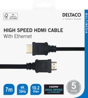 Deltaco HDMI cable, 4K UHD, 7m, black