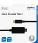 DELTACO USB-C - HDMI cable, 4K UHD, gold plated, 2m, black