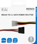 DELTACO Y-power cable for two SATA SSD Hard Drives