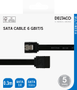 DELTACO SATA cable, SATA 3.0, 0.3m, black