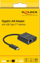 DELOCK USB Type-Câ„¢ Adapter to Gigabit LAN 10/100/1000 Mbps with Power Delivery port black