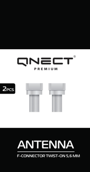 QNECT Antenna F-connector Twist-on for 5.6mm cable 2 pcs (103703)