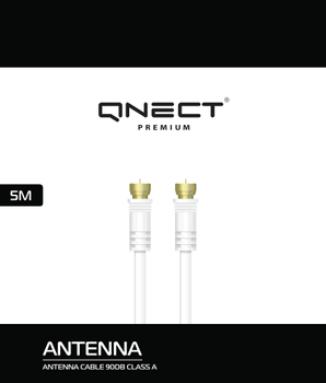 QNECT Antenna cable ClassA male-male F-connec fer 5m Wht (101904)