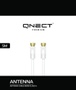 QNECT Antenna cable ClassA male-fem F-connec fer 5m Wht