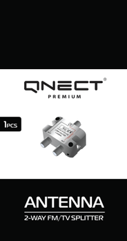 QNECT Antenna TV-splitter F-connector Class A 1-in/ 2-out (103562)
