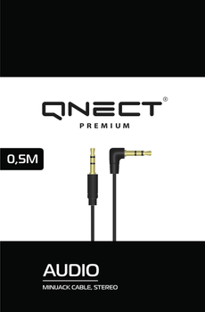 QNECT Minijack 3.5 male angled - 3.5 male straight, 0.5m (101340)