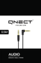 QNECT Minijack 3.5 male angled - 3.5 male straight, 0.5m