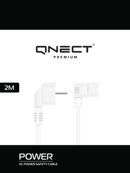 QNECT Mains cable Safety angled - type C13 angled 2m wht (101727)