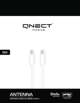 QNECT Antenna cable ClassA male-female fer YS 5m White (101045)