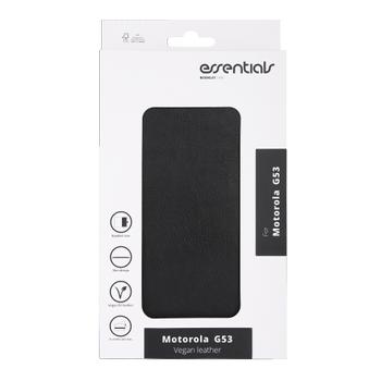 Essentials Motorola Moto G53 PU wallet, 3 cards, black (1111027)