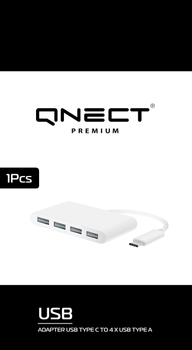 QNECT Adapter USB 3.1 type C male - USB 3.0*4 female (101034)