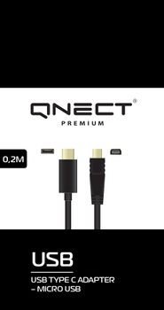 QNECT USB 3.1 C male - USB 2.0 type B Micro male, 0.2m (101011)