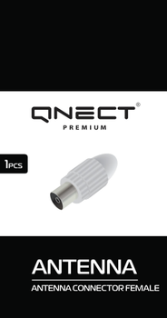 QNECT Antenna plug female straight, 10.5mm, White (103785)