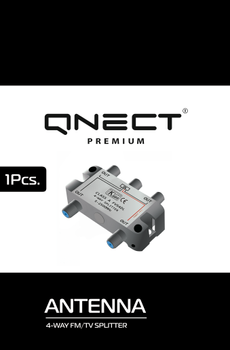 QNECT Antenna TV-splitter F-connector ClassA 1-in/ 4-out (103564)