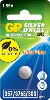 GP Battery silver oxide 357F/ S76E/ 303/ SR44W/ SR44 1-pack (GPPBS364F014)