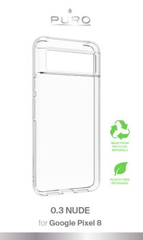 PURO Google Pixel 8 0.3 NUDE ultra slim TPU case, transparent (PUGP803NUDETR)