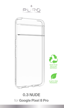 PURO Google Pixel 8 Pro 0.3 NUDE ultra slim TPU case, transparent (PUGP8P03NUDETR)