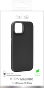 PURO iPhone 15 Plus silicon cover ICON MAG PRO, black