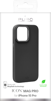 PURO iPhone 15 Pro silicone cover ICON MAG PRO, black (PUIPC15P61ICONMPBLK)