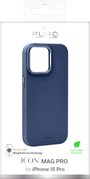PURO iPhone 15 Pro silicon cover ICON MAG PRO, dark blue