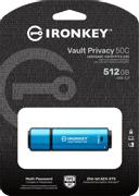 Kingston IronKey Vault Privacy 50C IKVP50C - USB-flashstasjon - 512 GB - TAA-samsvar