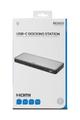 DELTACO USB-C dock, triple, 2x HDMI/DP, USB-C/USB-A/RJ45/SD/3.5mm