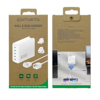 4smarts Charger GaN Flex Pro 200W 4 USB-C white (4S544200)