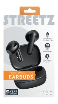 STREETZ T160 TWS earphones,  black (T160-BLK)