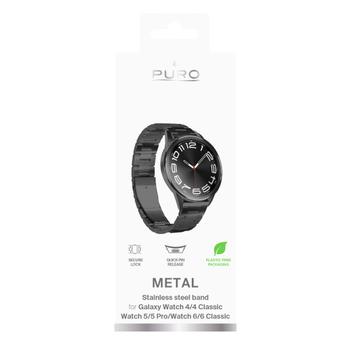 PURO Galaxy Watch4/4 Classic/ 5/ 5 Pro/6/6 Classic METAL, black (PUGW6METALBLK)