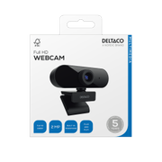 DELTACO W-100 Webcam, 1080p 1920x1080 2MP, built-in mic, 2 m cable