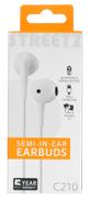 STREETZ C210 Semi-in-ear earphones, 3-button, USB-C, white