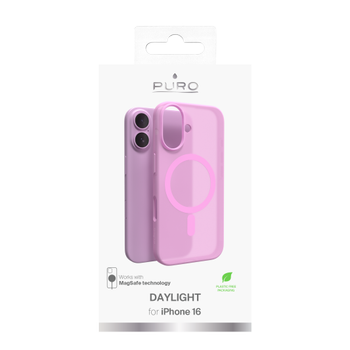 PURO iPhone 16 silicone cover DAYLIGHT, semi-transparent,  pink (PUIPC1661DAYLROSE)