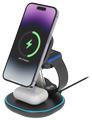 DELTACO 3-in-1 magnetic wireless charging stand, iPhone/TWS/Watch