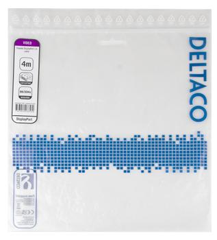 DELTACO DisplayPort DP1.4 Flex cable, 4M, black (DP-1040D-FLEX)