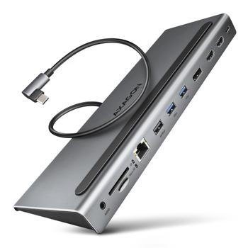 AXAGON HMC-4KX3 laptop-dockingstation & portreplikator Kabelgebunden USB 3.2 Gen 1 (3.1 Gen 1) Type-C Grau (HMC-4KX3)